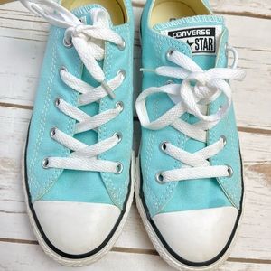 Converse All Star Kids Girls Aqua Poolside Sneakers Shoes Size 3 EUC